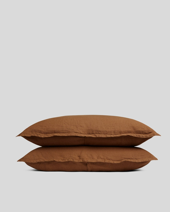 Linen Sham Set (Tobacco)