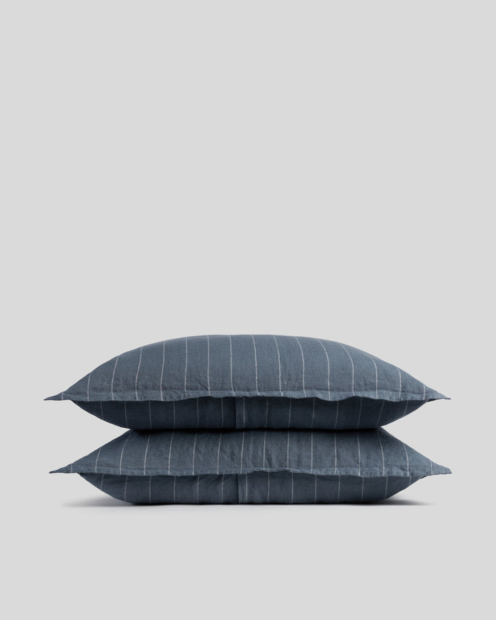 Linen Sham Set (Dusk Stripe)