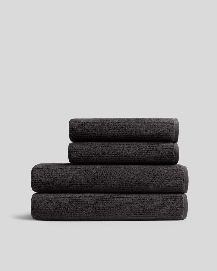 2+2 Soft Rib Bath Bundle - Onyx
