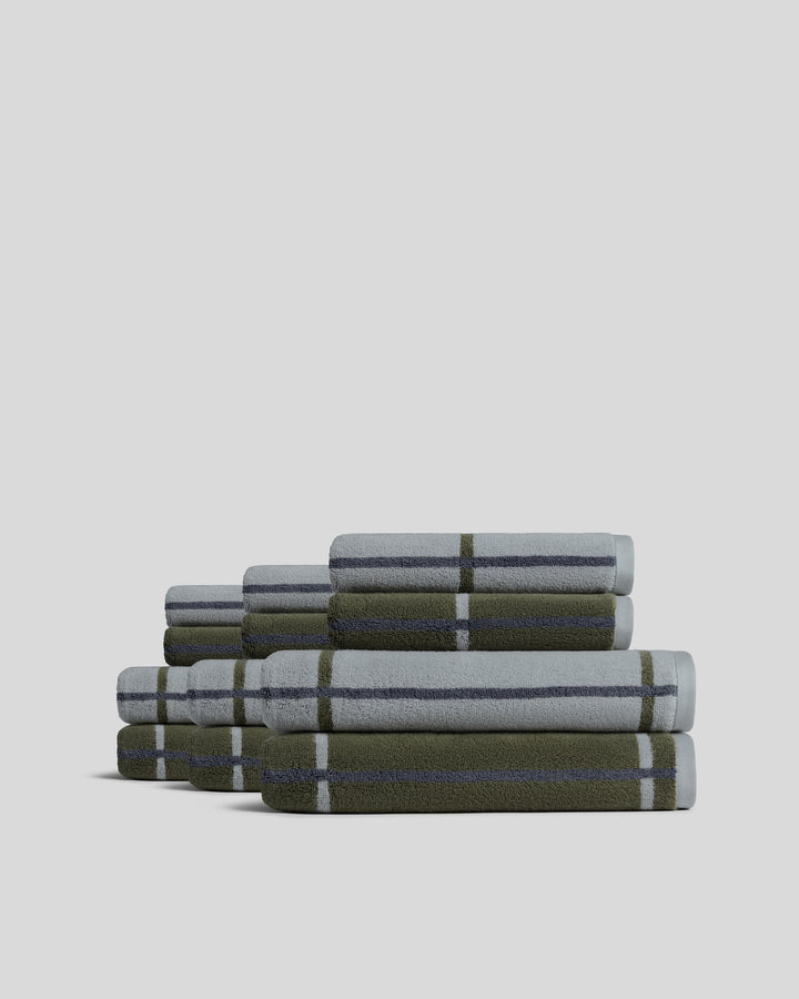 6+6 Organic Plush Bath Bundle - Thyme Windowpane