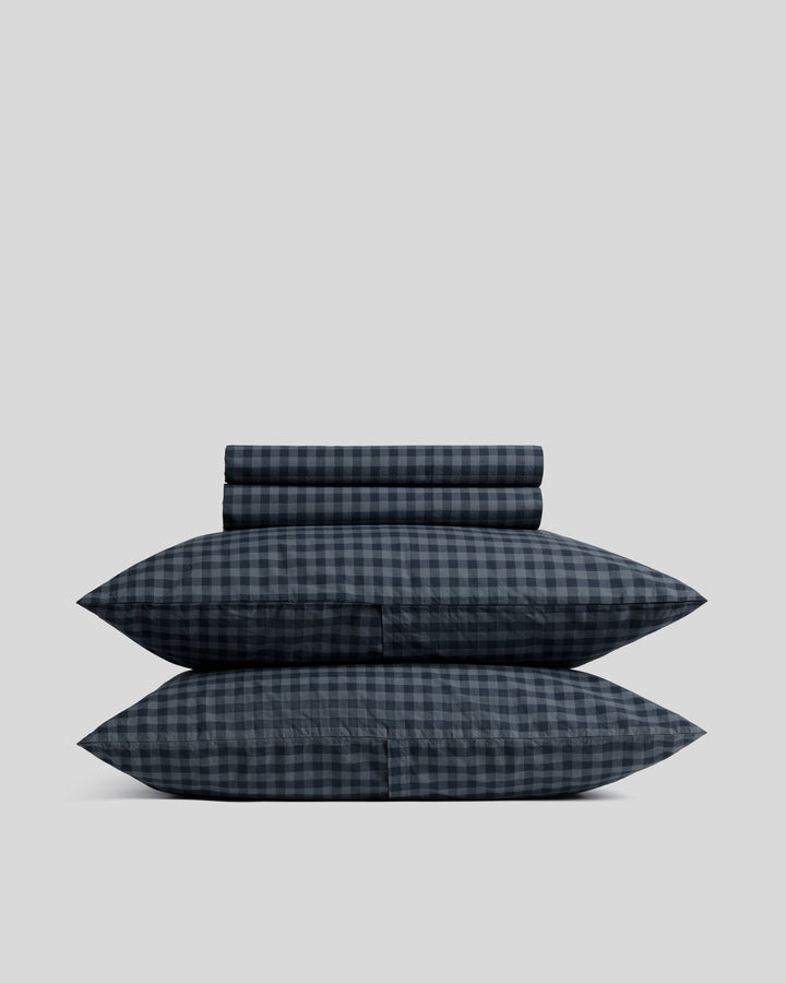 Brushed Cotton Sheet Set - Dusk Check K/CK