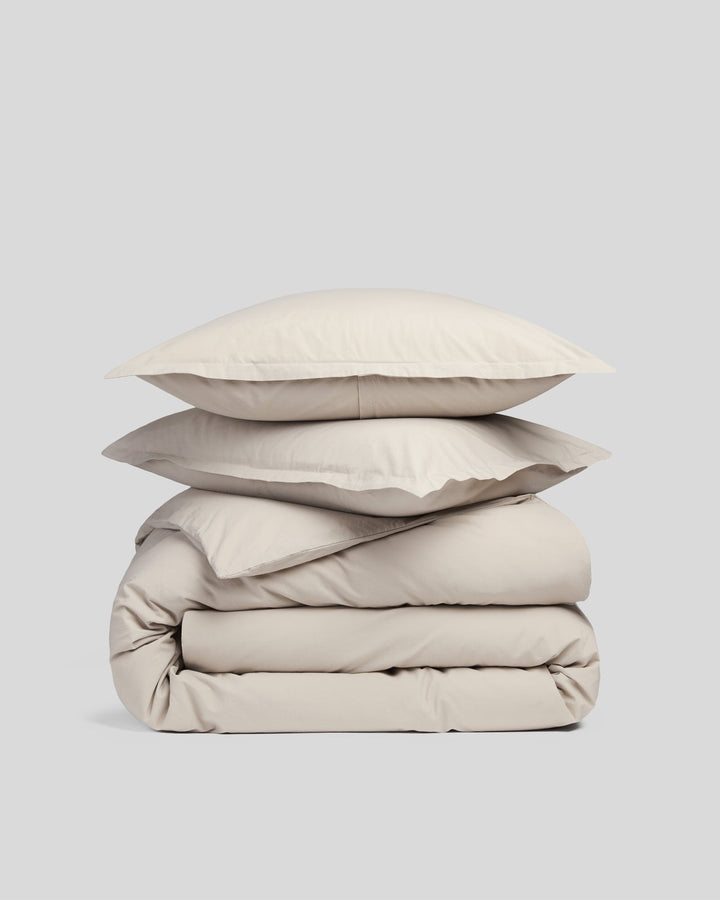 Brushed Cotton Duvet Cover Set - Bone K/CK