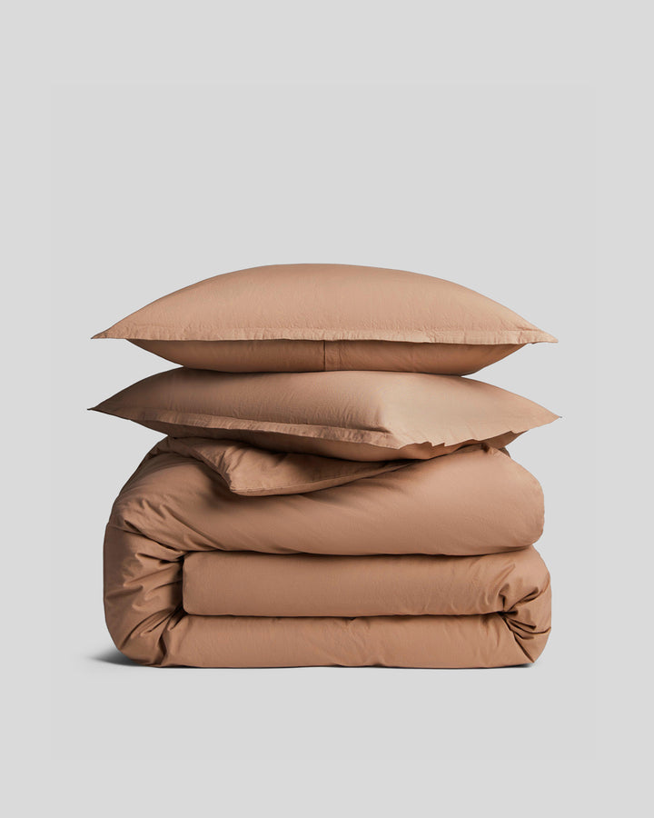 Brushed Cotton Duvet Cover Set - Adobe TW/XL