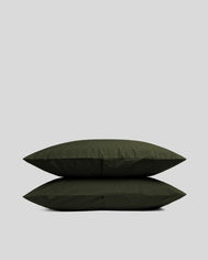 Brushed Cotton Pillowcase Set - Evergreen