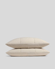 Brushed Cotton Quilted Sham Set (Bone)