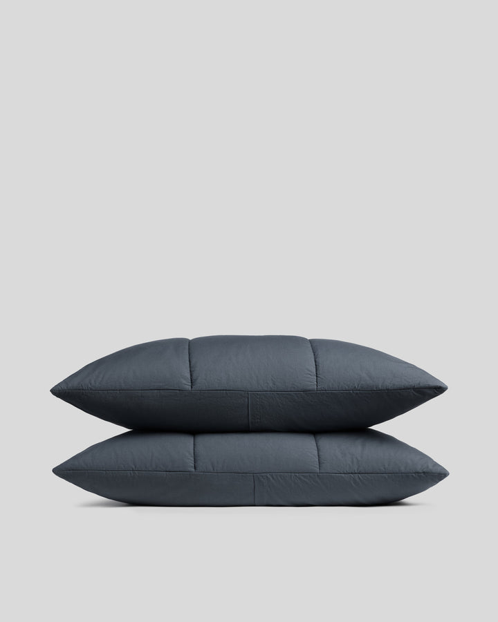Brushed Cotton Quilted Sham Set (Dusk)