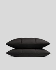 Brushed Cotton Quilted Sham Set (Onyx)