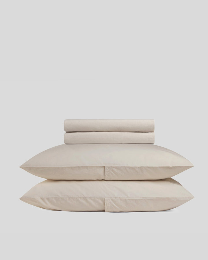 Brushed Cotton Sheet Set - Bone TW/XL