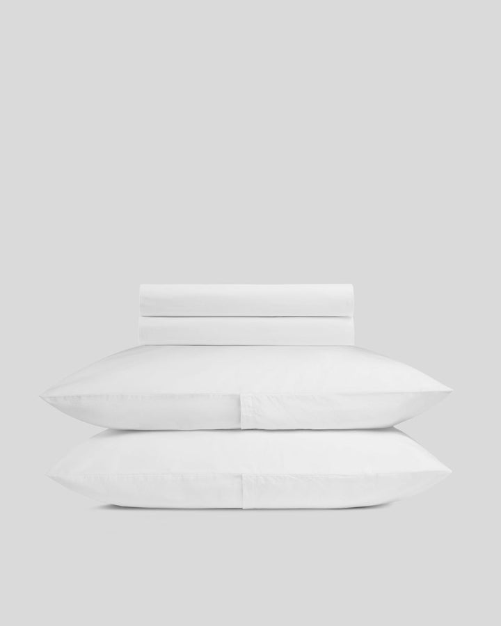 Brushed Cotton Sheet Set - White K/CK