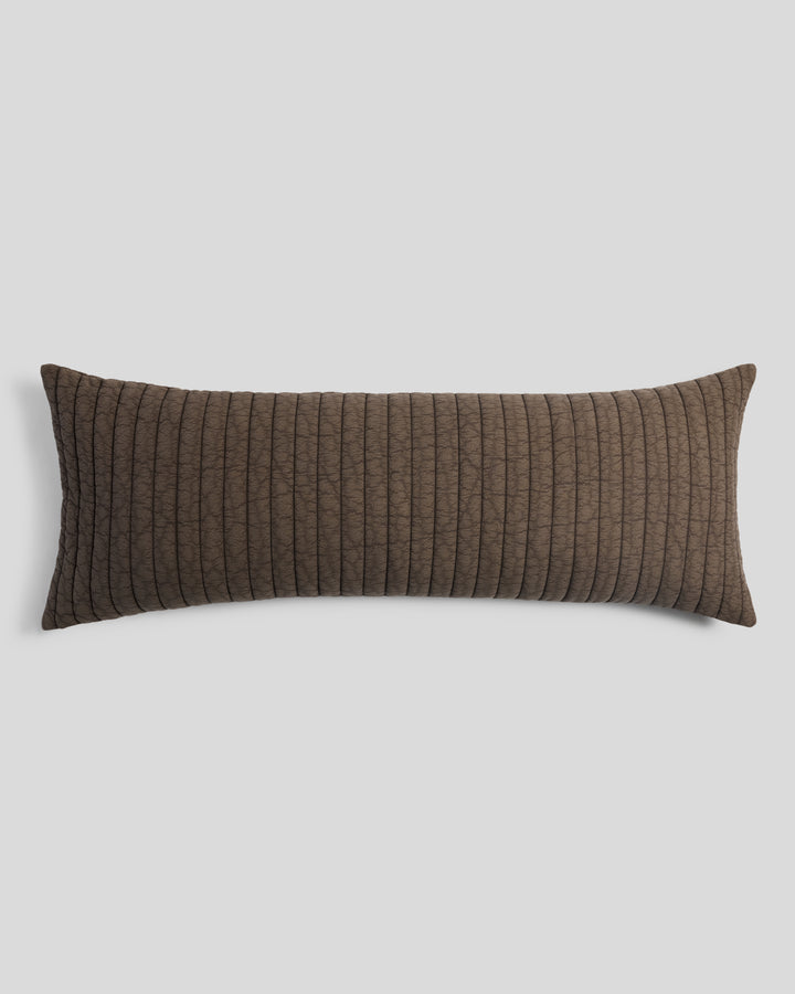 Garment Dyed Channel Body Pillow Cover - FINAL SALE (Warm Grey)