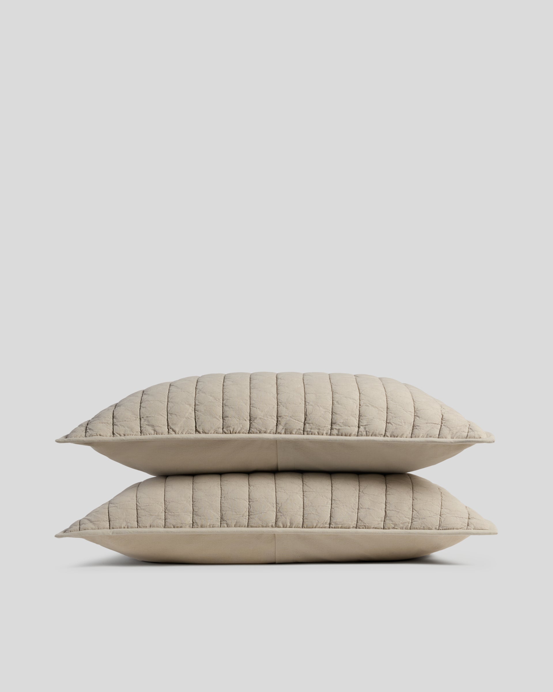 Garment Dyed Channel Sham Set - FINAL SALE (Bone)