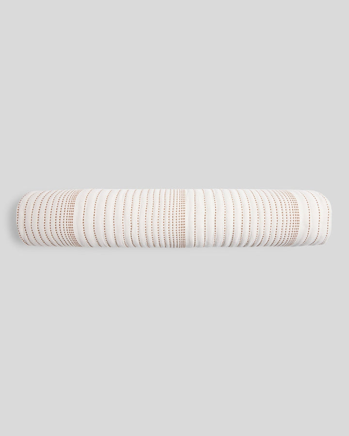 Hand Stitched Bolster Pillow Cover (Cream and Tobacco)