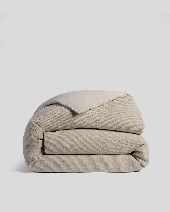 Lattice Cotton Duvet Cover (Bone)