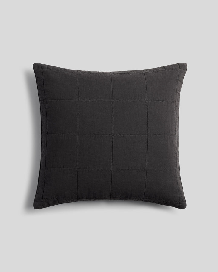 Linen Box Quilted Euro Sham (Onyx)