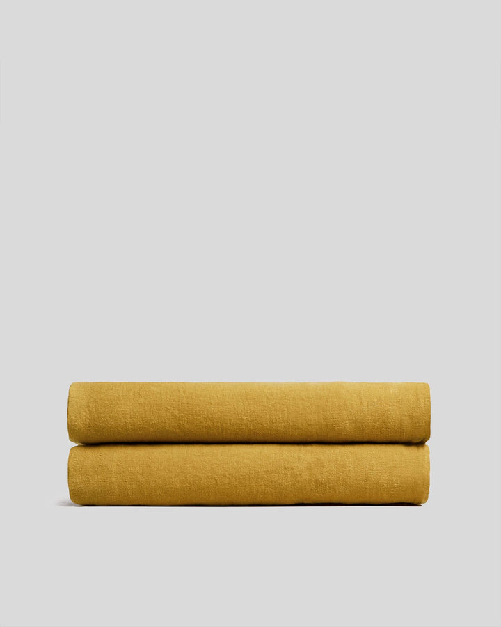 Linen Fitted Sheet - FINAL SALE (Marigold)