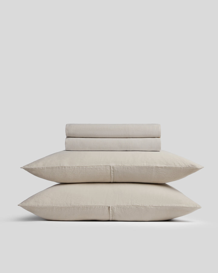 Linen Tencel Sheet Set - Bone K/CK