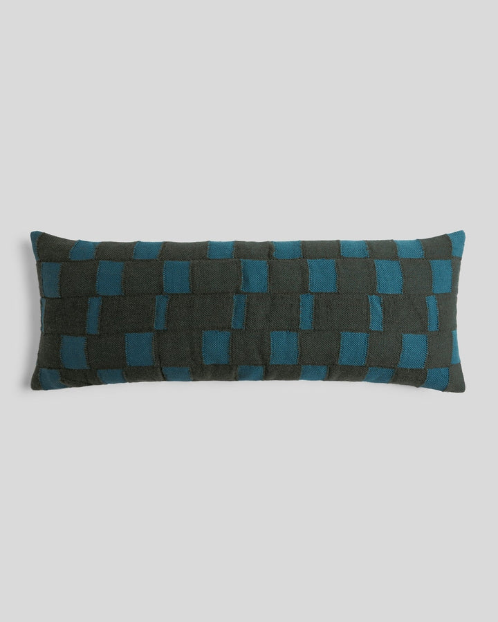 Modern Wool Lumbar Pillow Cover - FINAL SALE (Evergreen and Peacock)