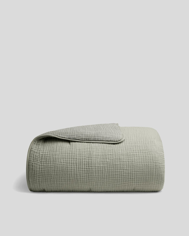 Organic Cloud Cotton Quilt - FINAL SALE (Heathered Moss)