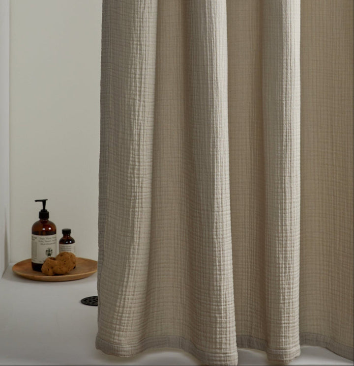 Organic Cloud Cotton Shower Curtain - FINAL SALE (Bone)