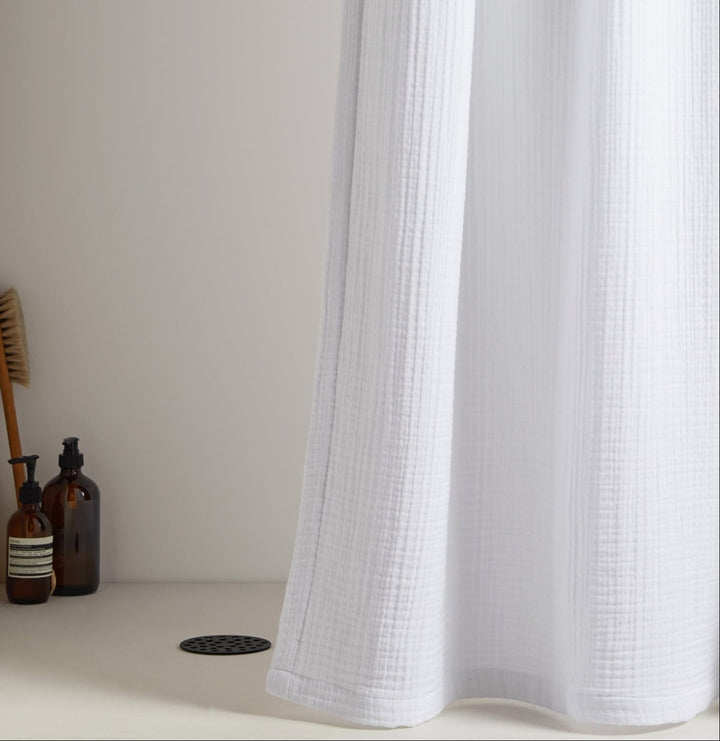 Organic Cloud Cotton Shower Curtain - FINAL SALE (White)