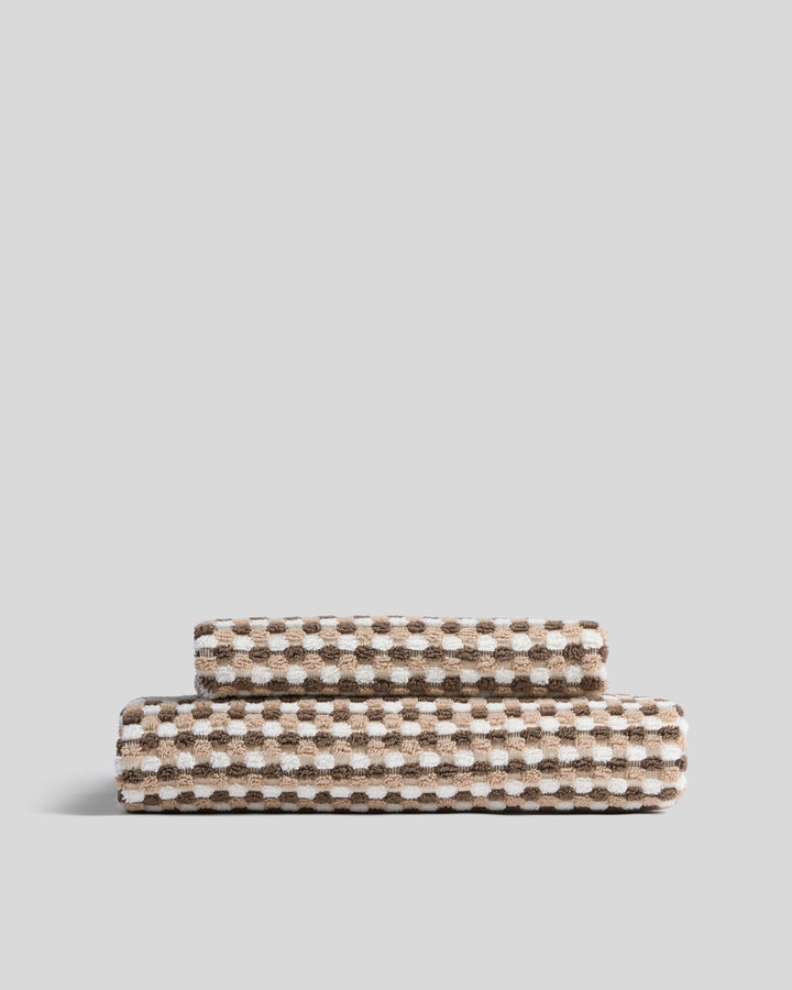 Organic Cotton Mosaic Towels - FINAL SALE (Ash and Toast)