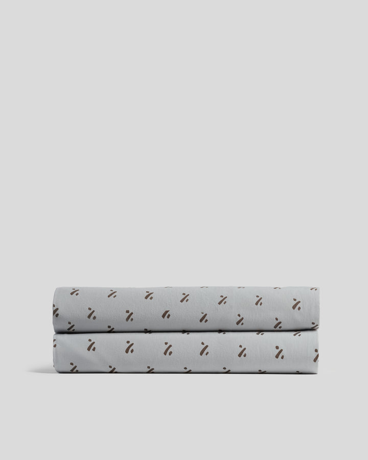 Overdyed Vintage Print Fitted Sheet (Sky)