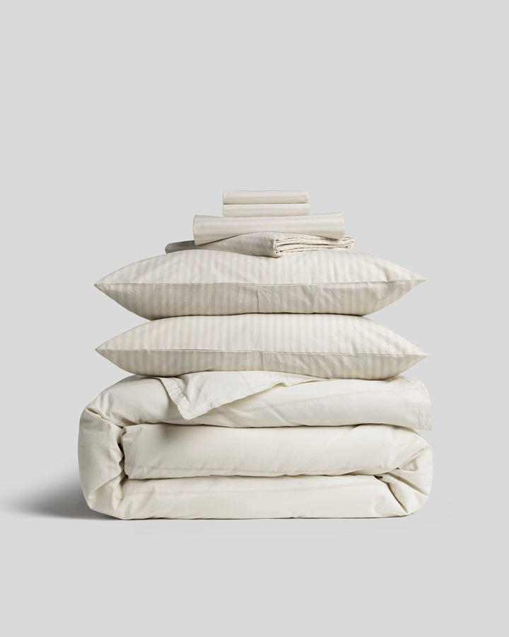 Percale Bundle - Bone Stripe K/CK