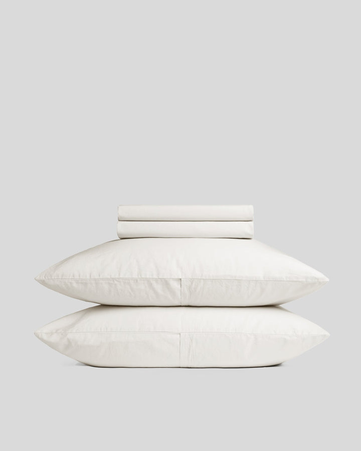 Percale Sheet Set - Cream K/CK