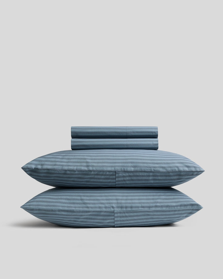 Percale Sheet Set - Dusk Stripe F/Q