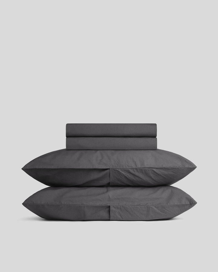 Percale Sheet Set - Slate K/CK