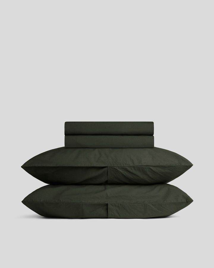 Percale Sheet Set - Evergreen TW/XL