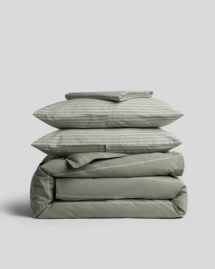 Percale Venice Set - Moss Stripe F/Q