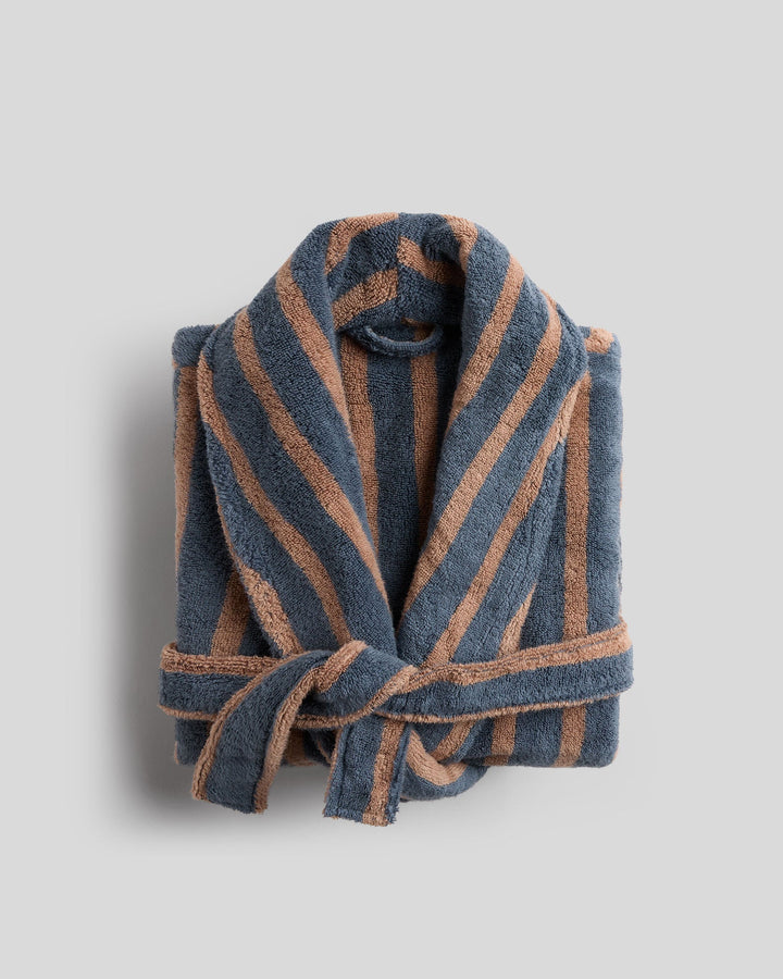 Terry Stripe Robe (Dusk and Adobe)